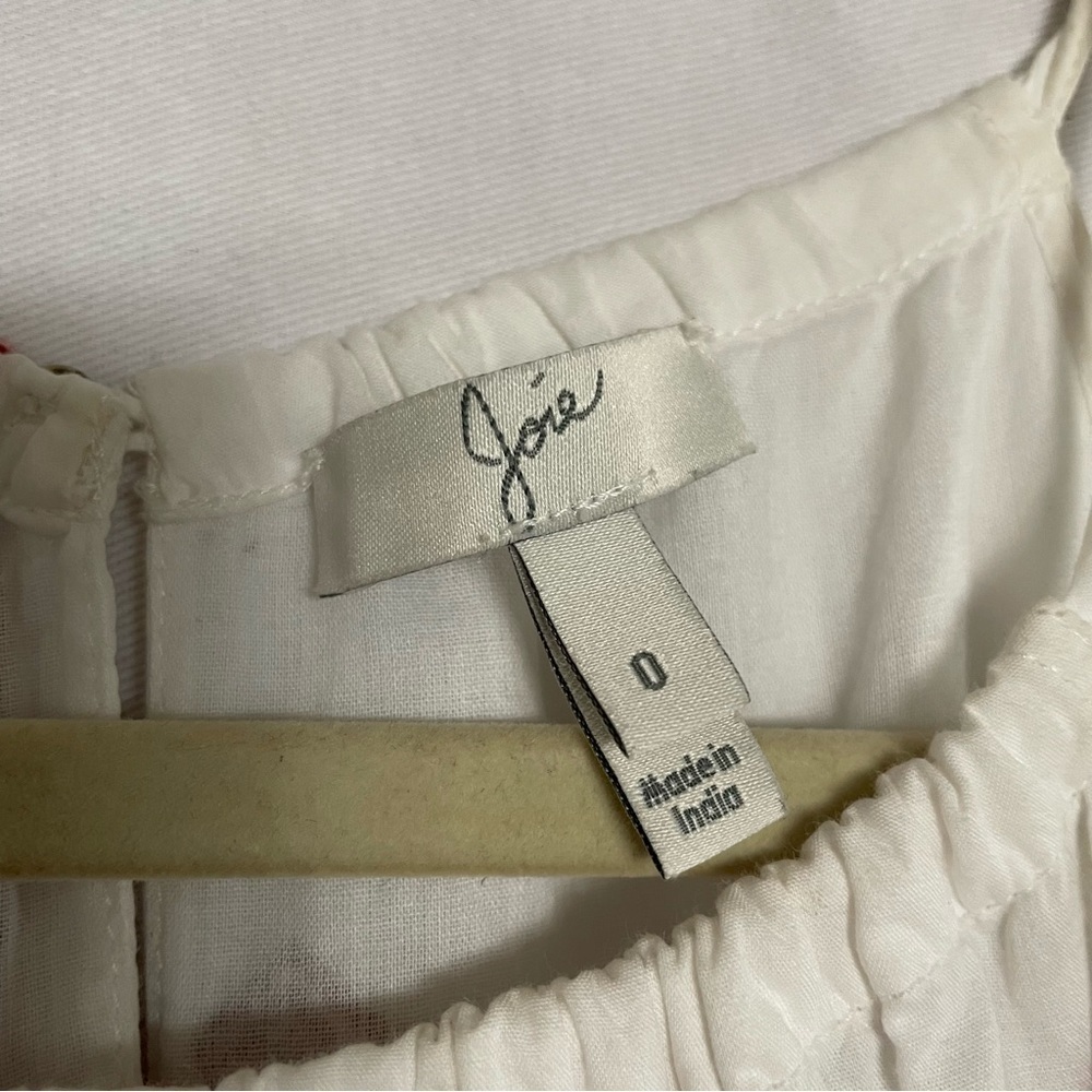 Joie Embroidered Boho Milanira Maxi Dress In Porcelain Handkerchief Hemline - Picture 3 of 16